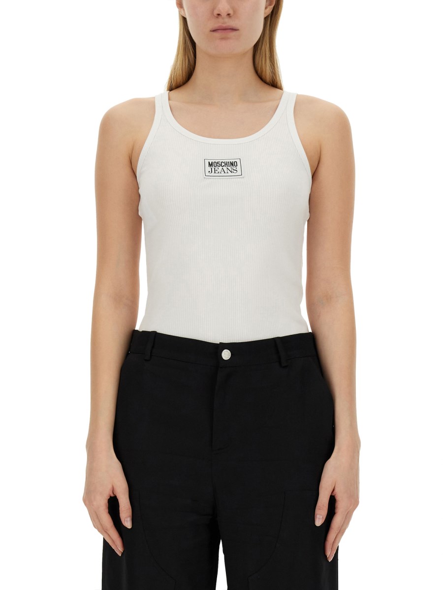 MOSCHINO Cotton Jersey Top with Logo - Shop Now