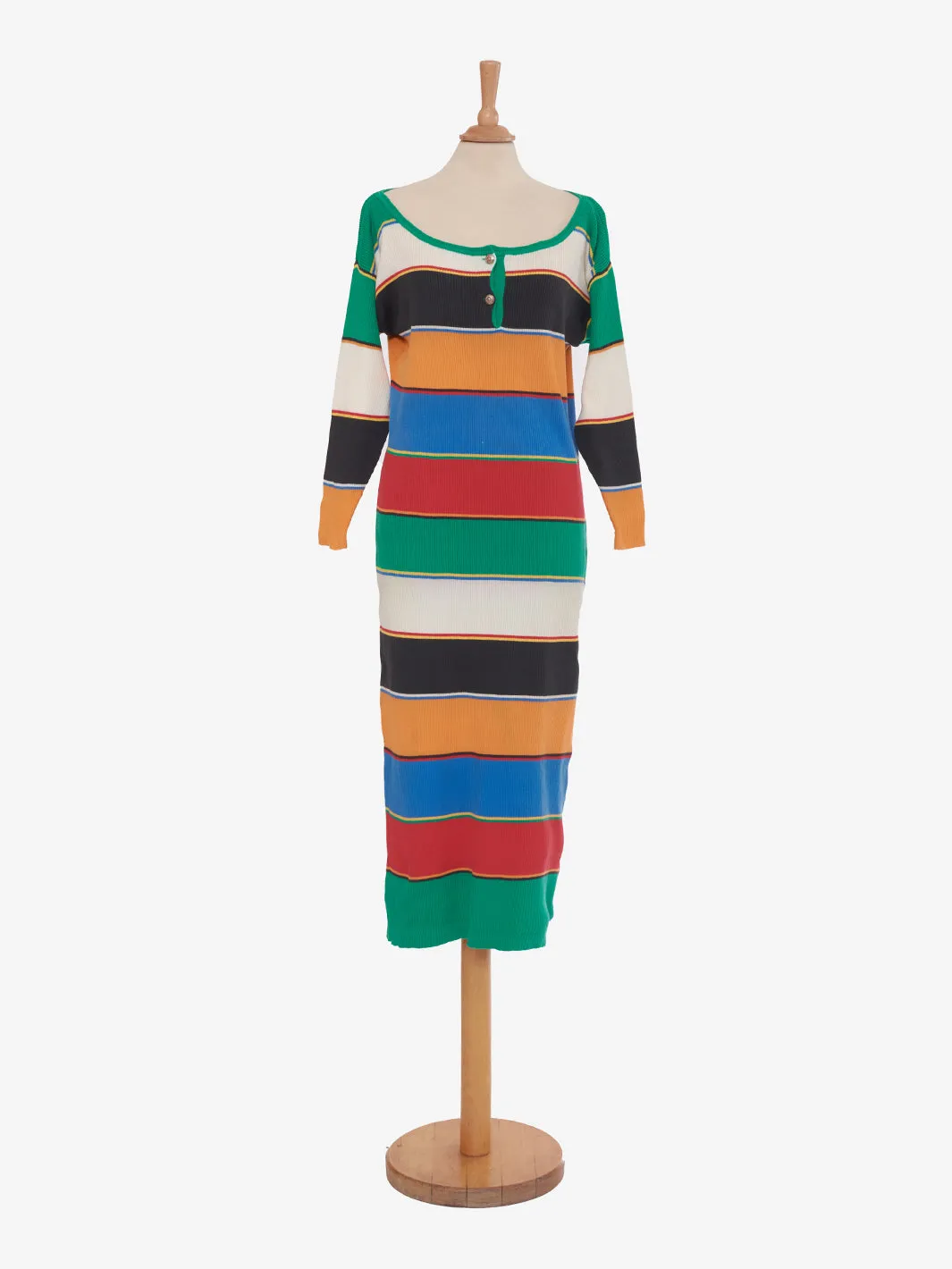 Moschino Multicolor Knit Long Dress: Colorful Knitted Maxi Dress