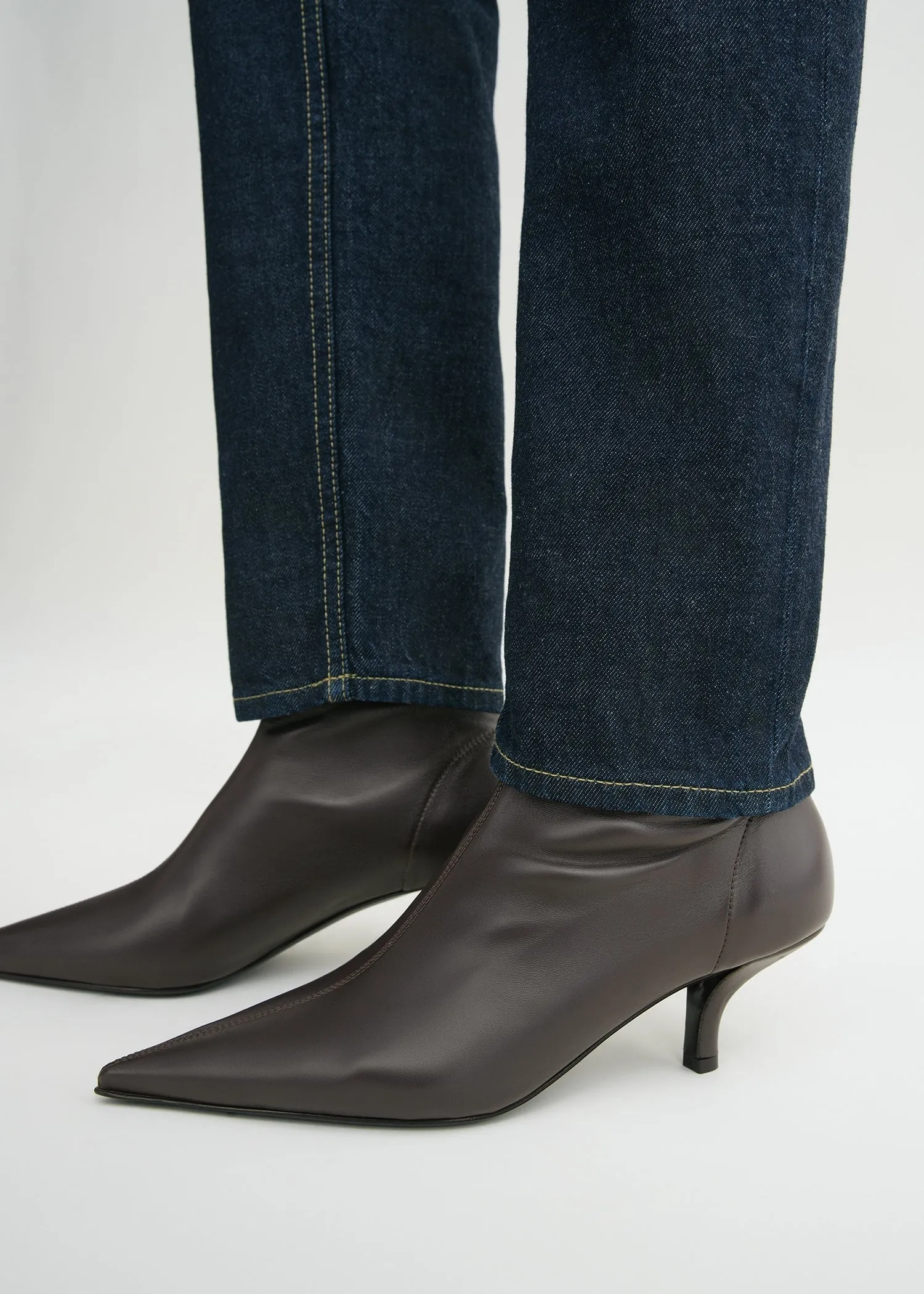 Nappa heeled sock boots bark