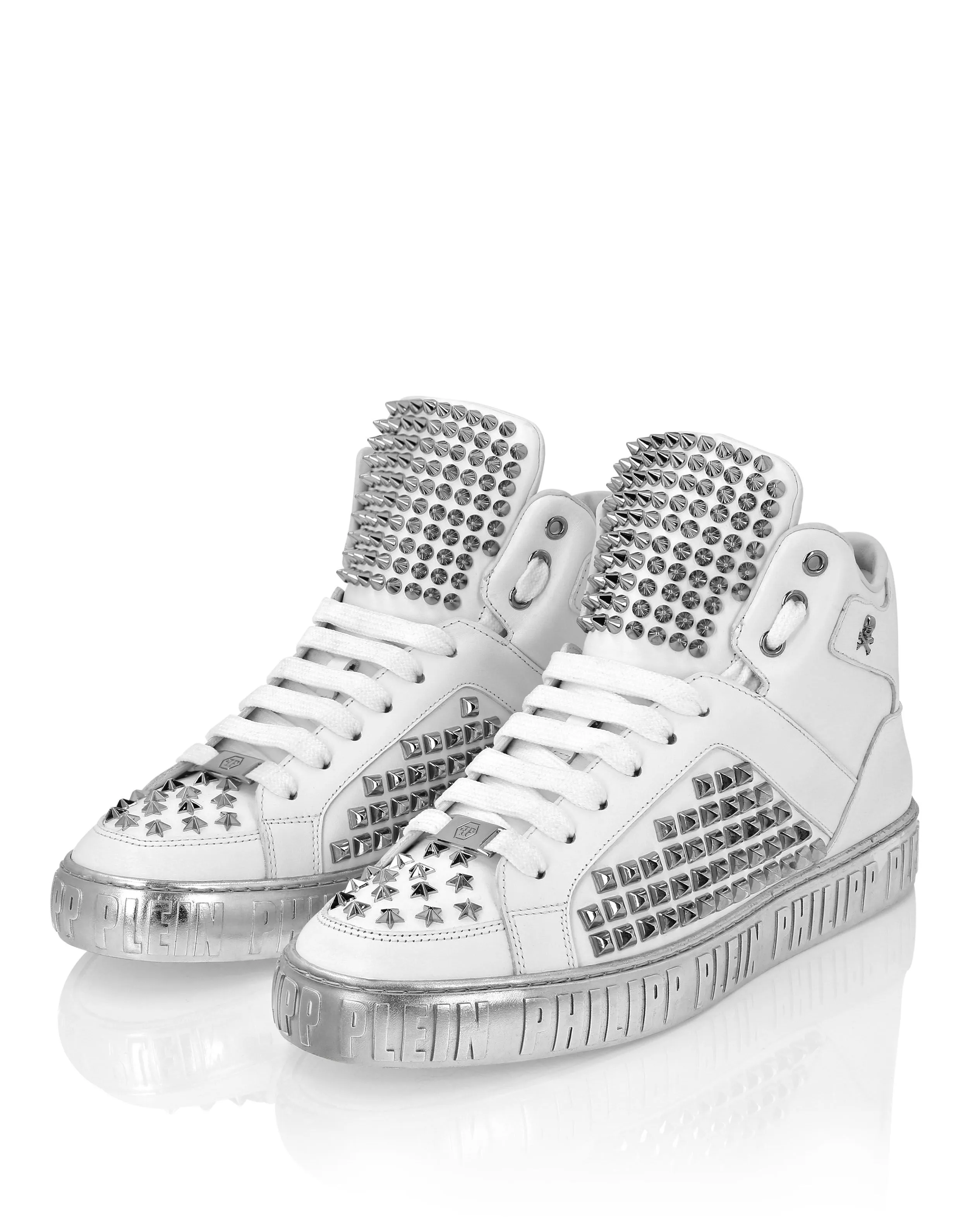 Nappa Leather Mid-Top Sneakers Studs