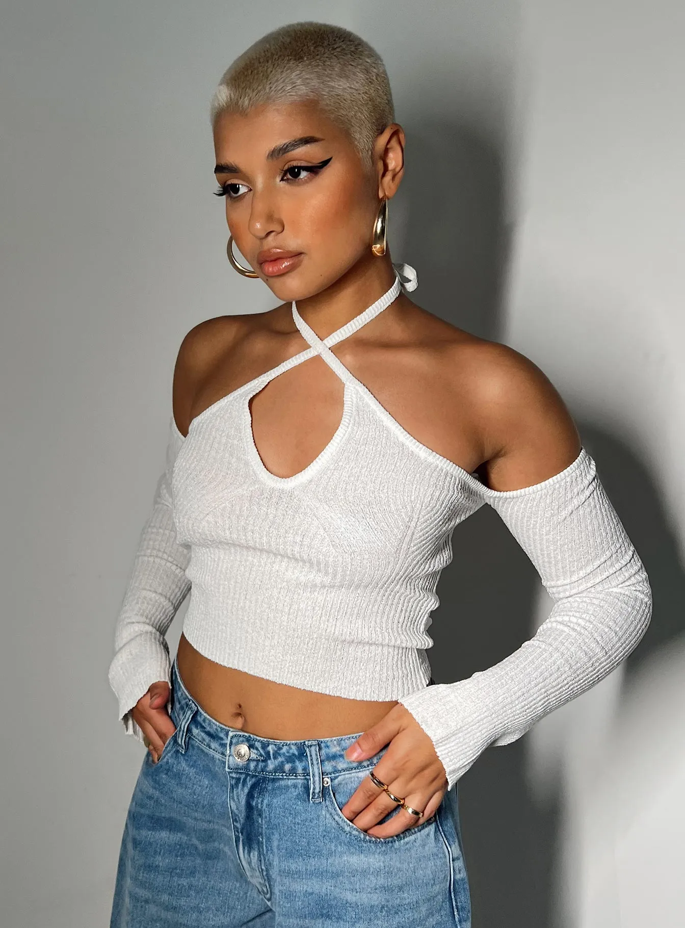 Off The Shoulder Top in Bone