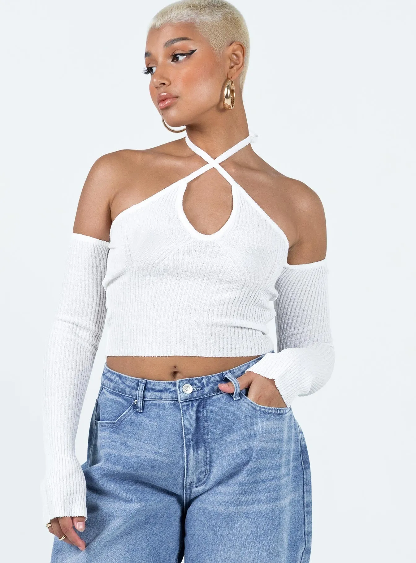 Off The Shoulder Top in Bone