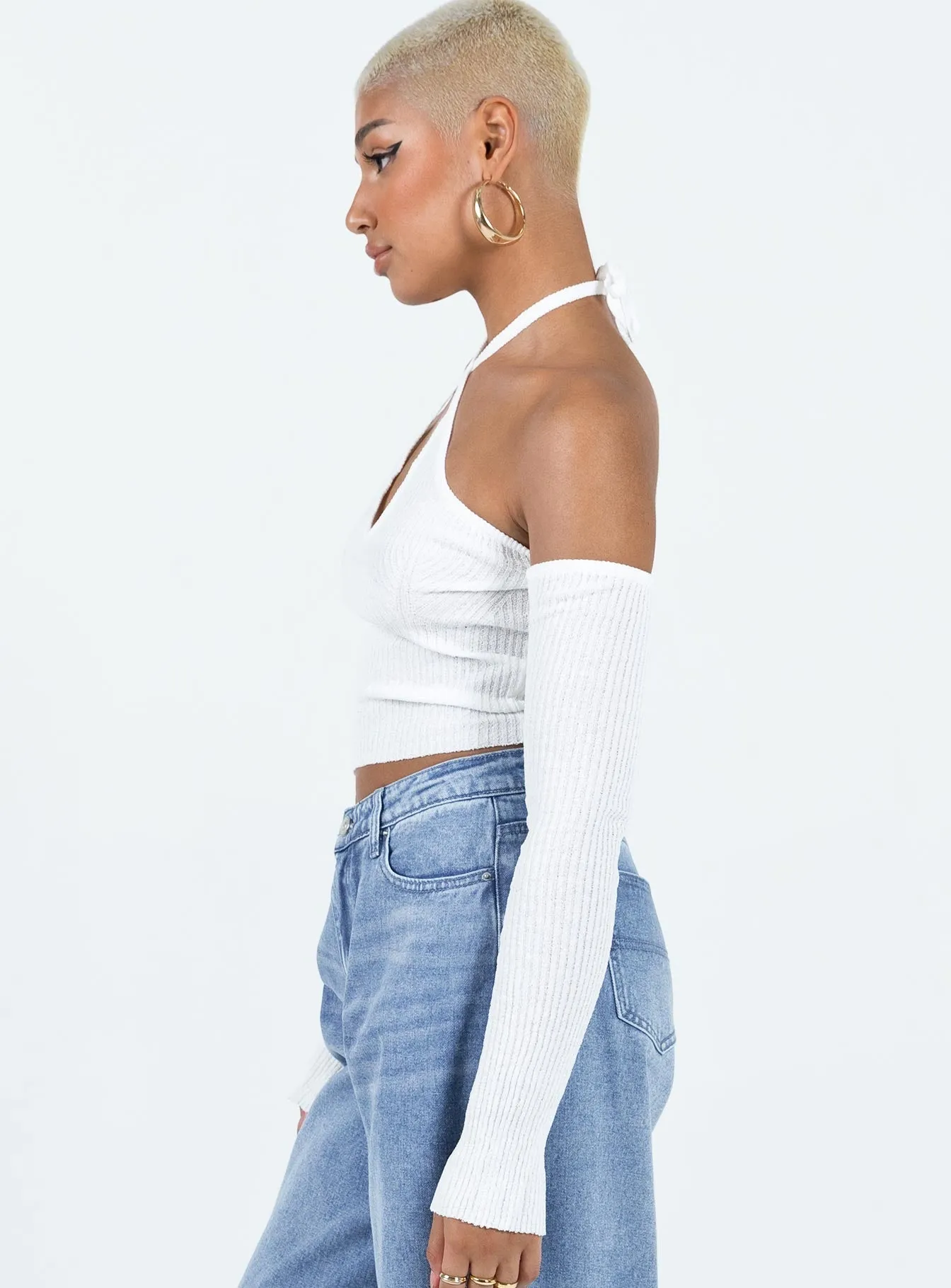 Off The Shoulder Top in Bone