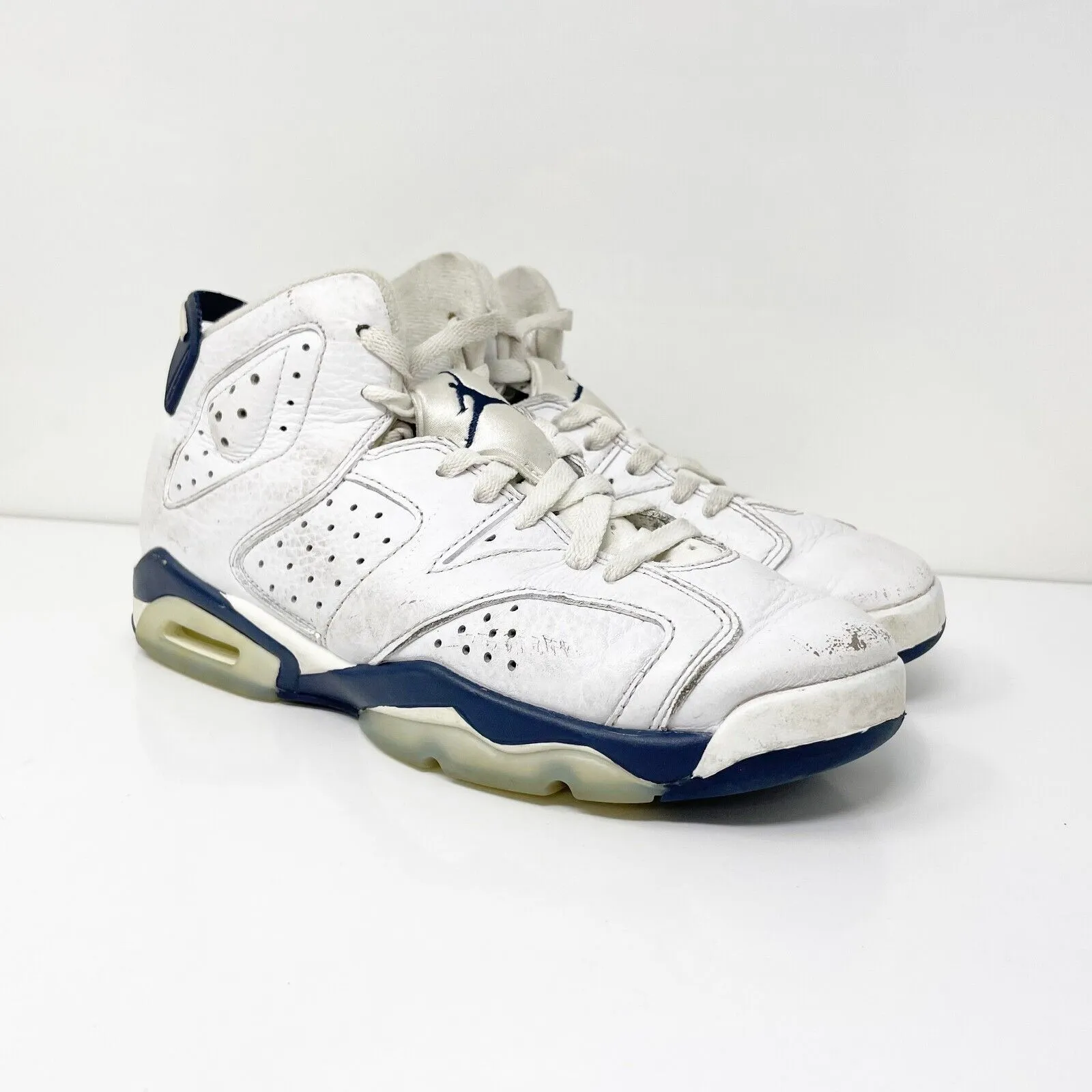 Nike Boys Air Jordan 6 384665-141 White Basketball Shoes Sneakers Size 6.5Y