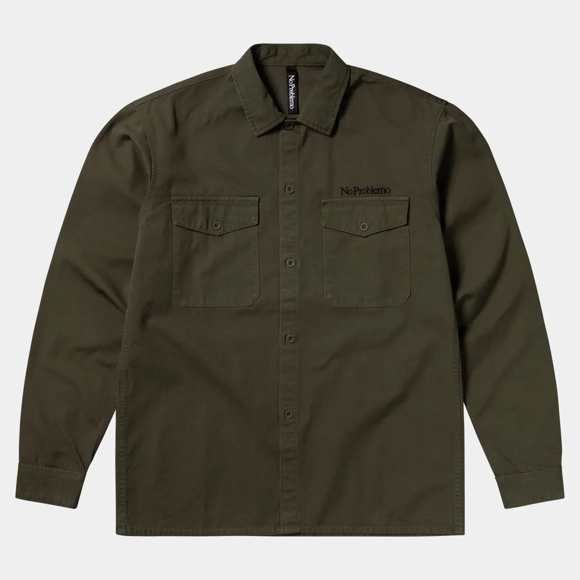 No Problemo Mini Problemo LS Work Shirt- Olive