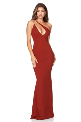 Ravishing Rust One Shoulder Gown