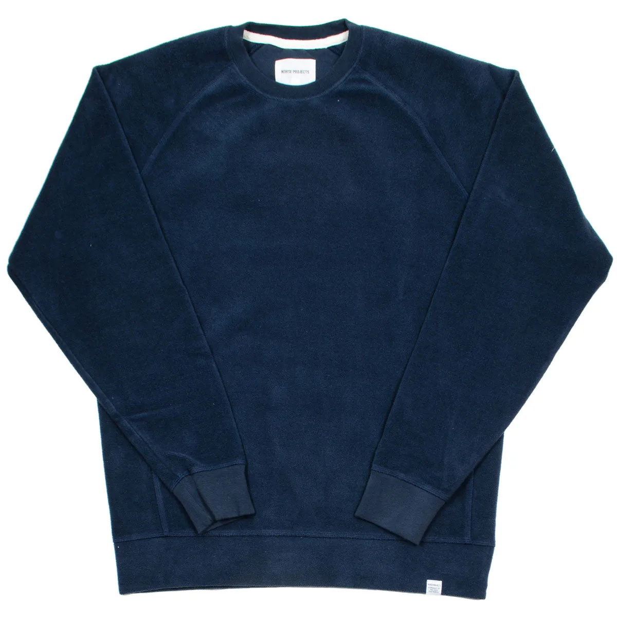 Norse Projects navy Ketel solid brushed sweatshirt.