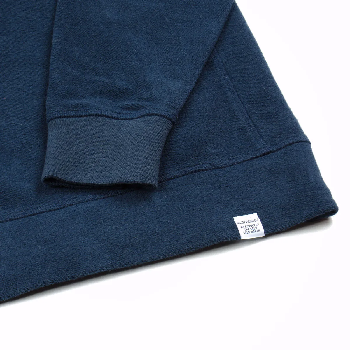 Norse Projects navy Ketel solid brushed sweatshirt.