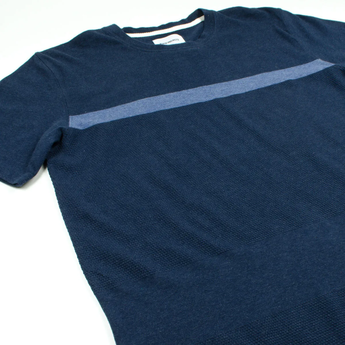 Norse Projects Navy Mélangé Niels Bubble T-shirt