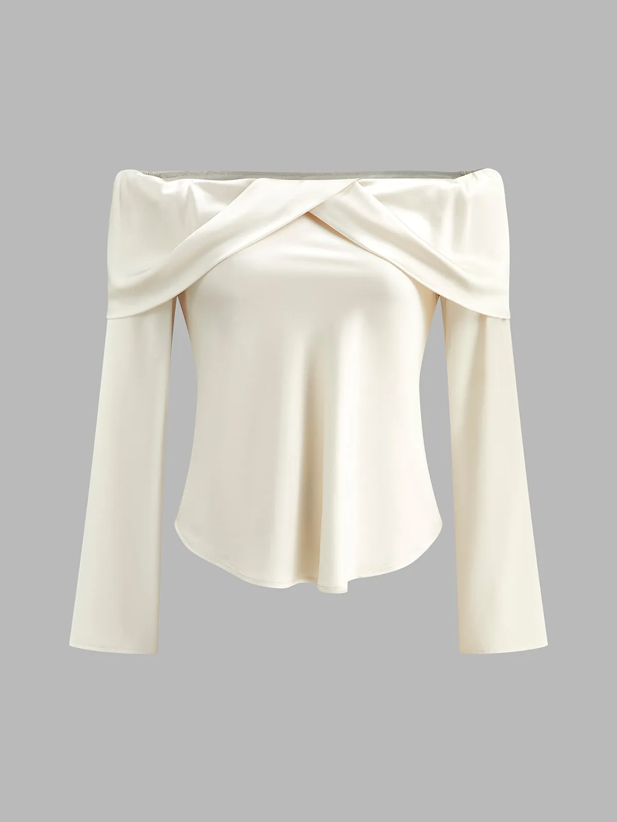 Off-Shoulder Satin Blouse