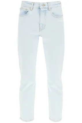 branded straight leg denim pants