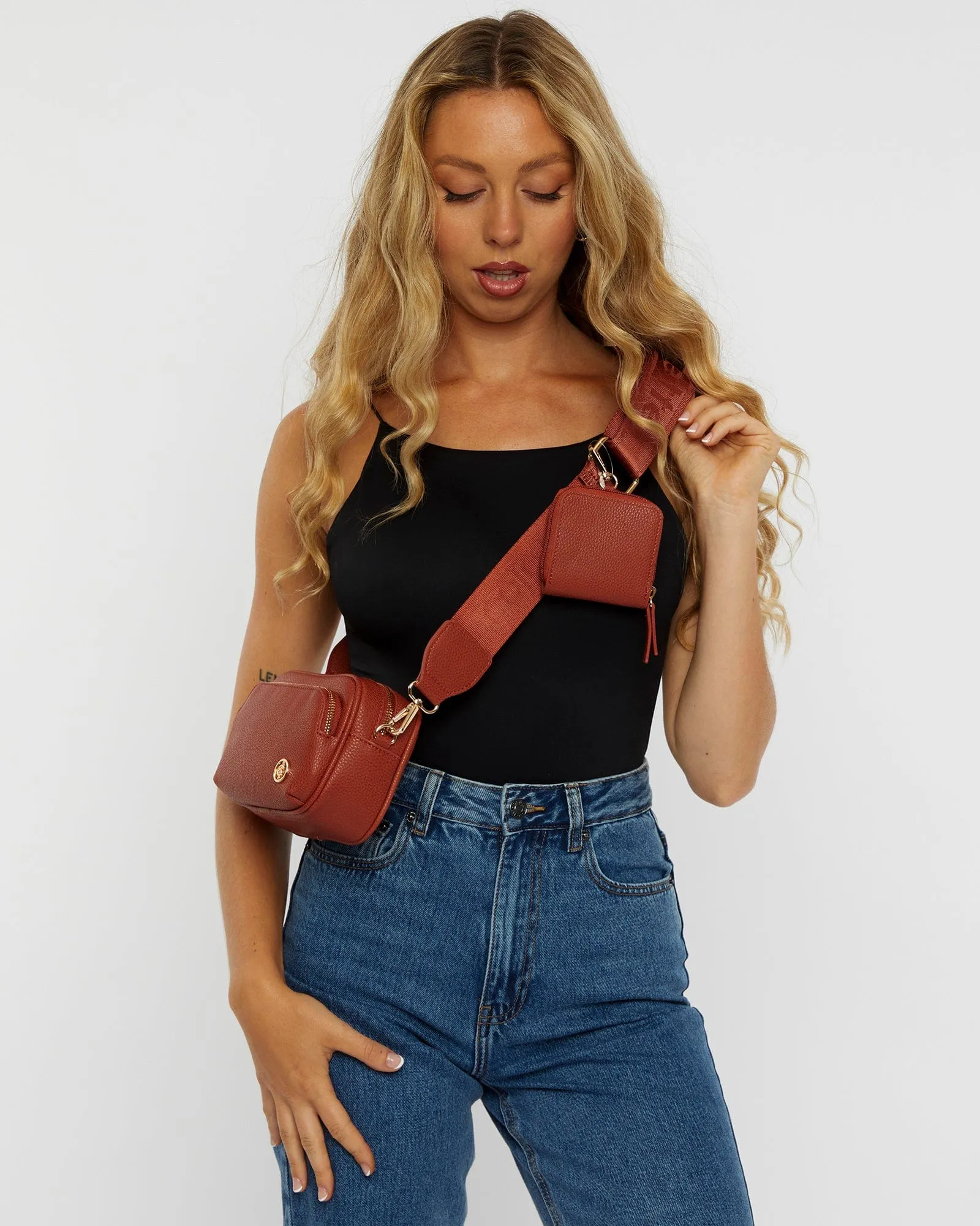 Orange And Gold Amalia Crossbody Bag