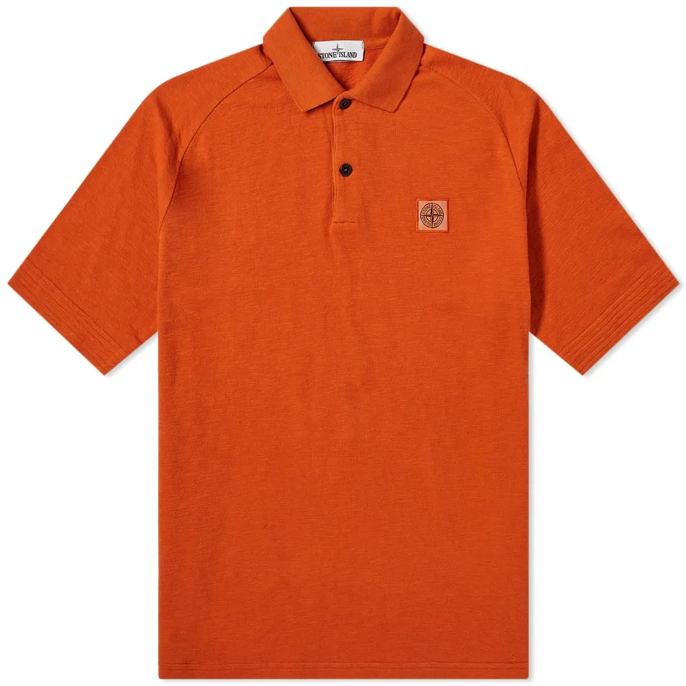 Orange Stone Island Polo Shirt