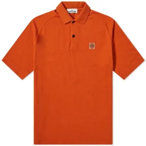 Orange Stone Island Polo Shirt