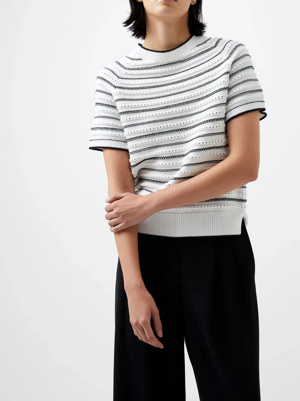 Oskie Winter White Short Sleeve Jumper