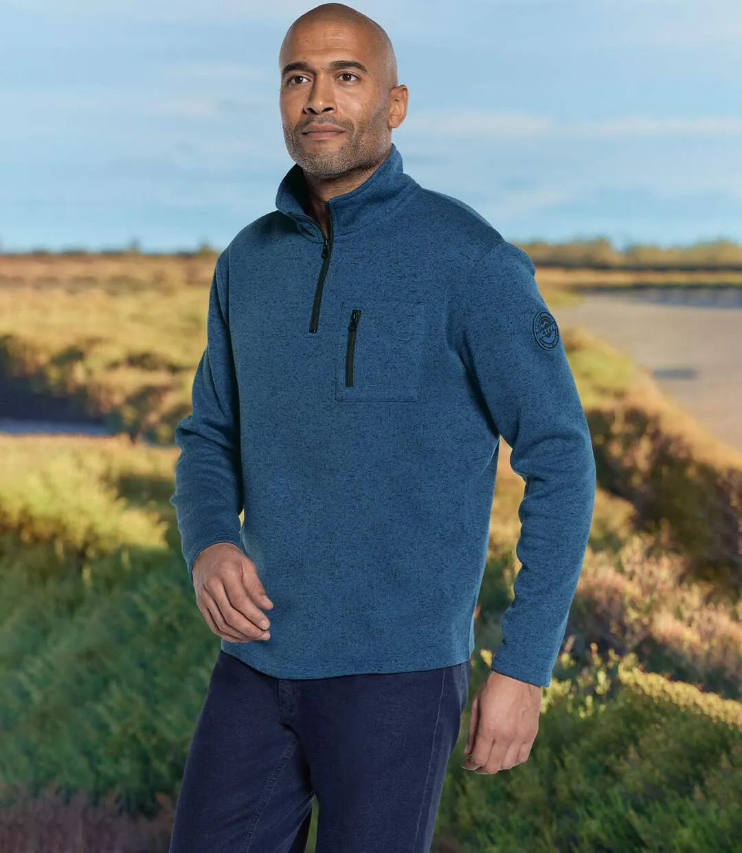 2 Men's Brushed Fleece Jumpers Bundle - Blue Red