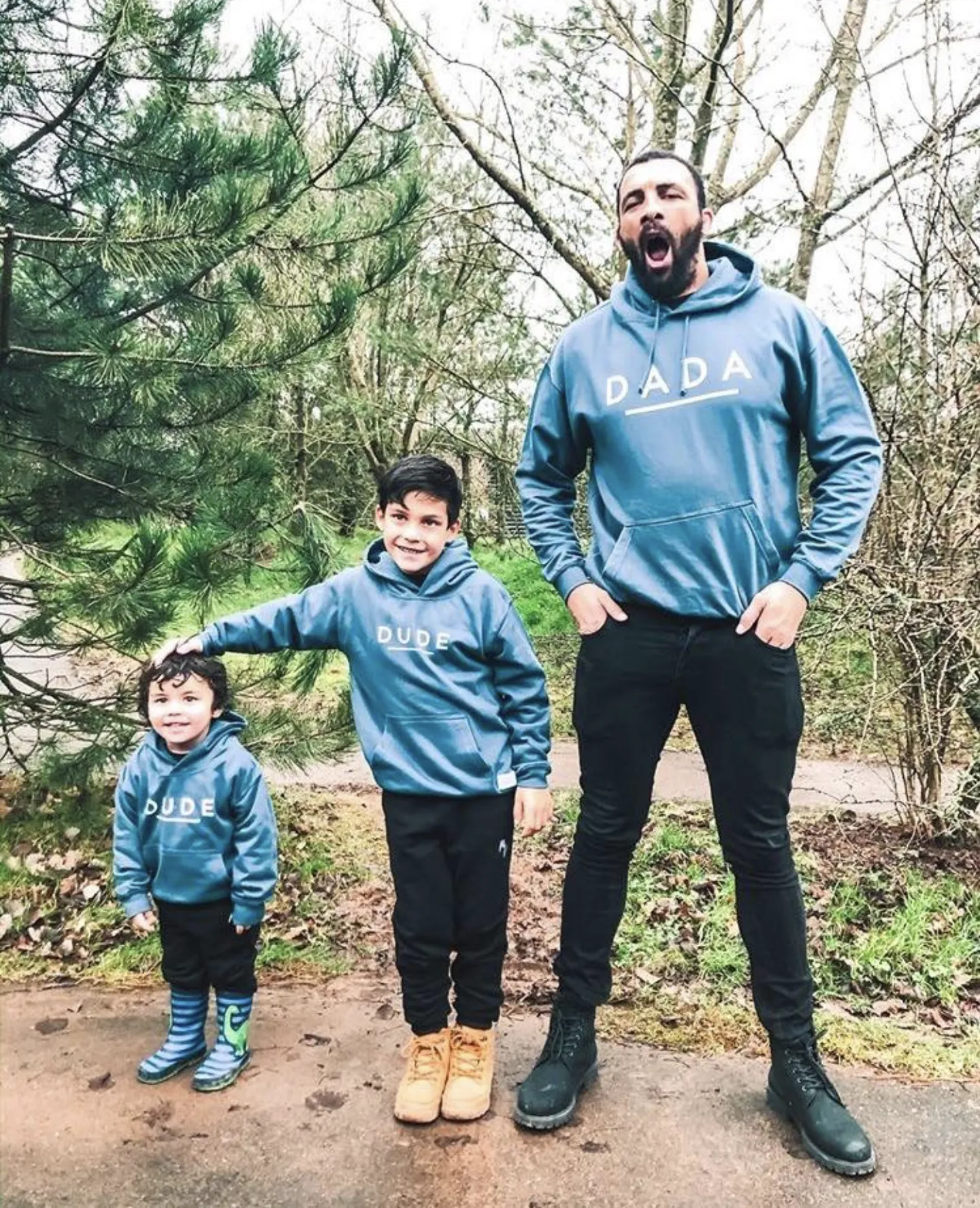 Papa Matching Hoodie | Teal