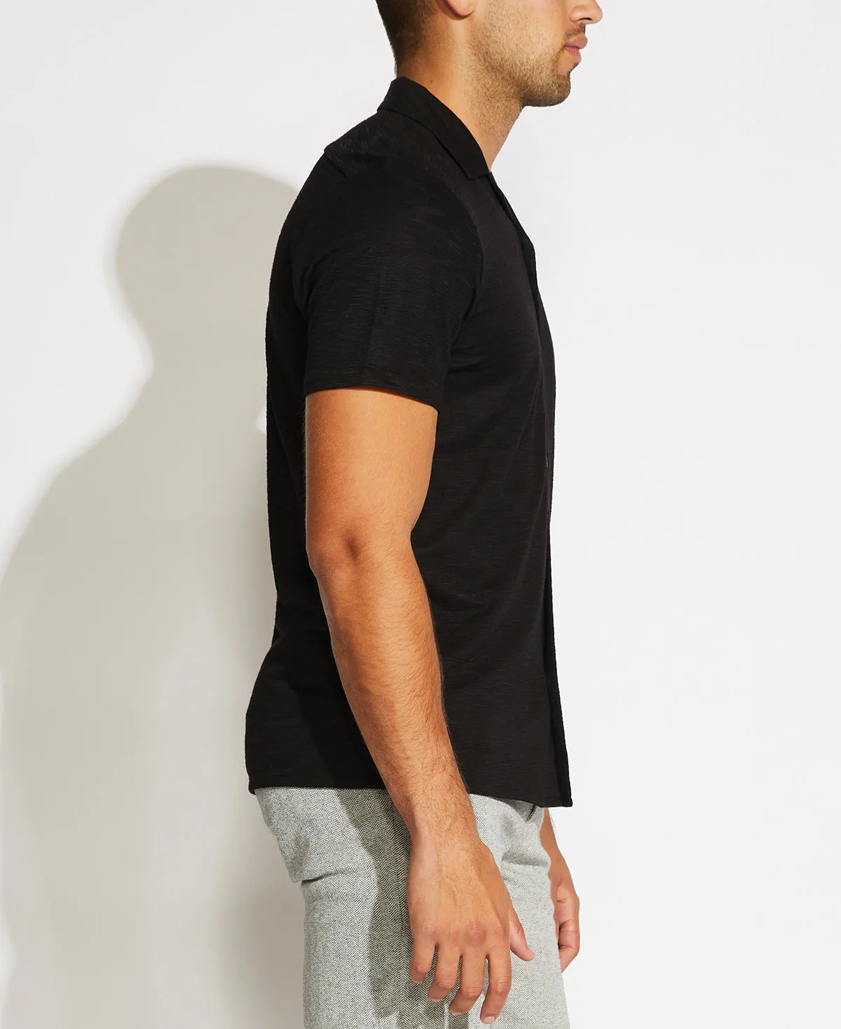 Parker Knit Resort Shirt in Black