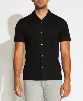 Parker Knit Resort Shirt in Black