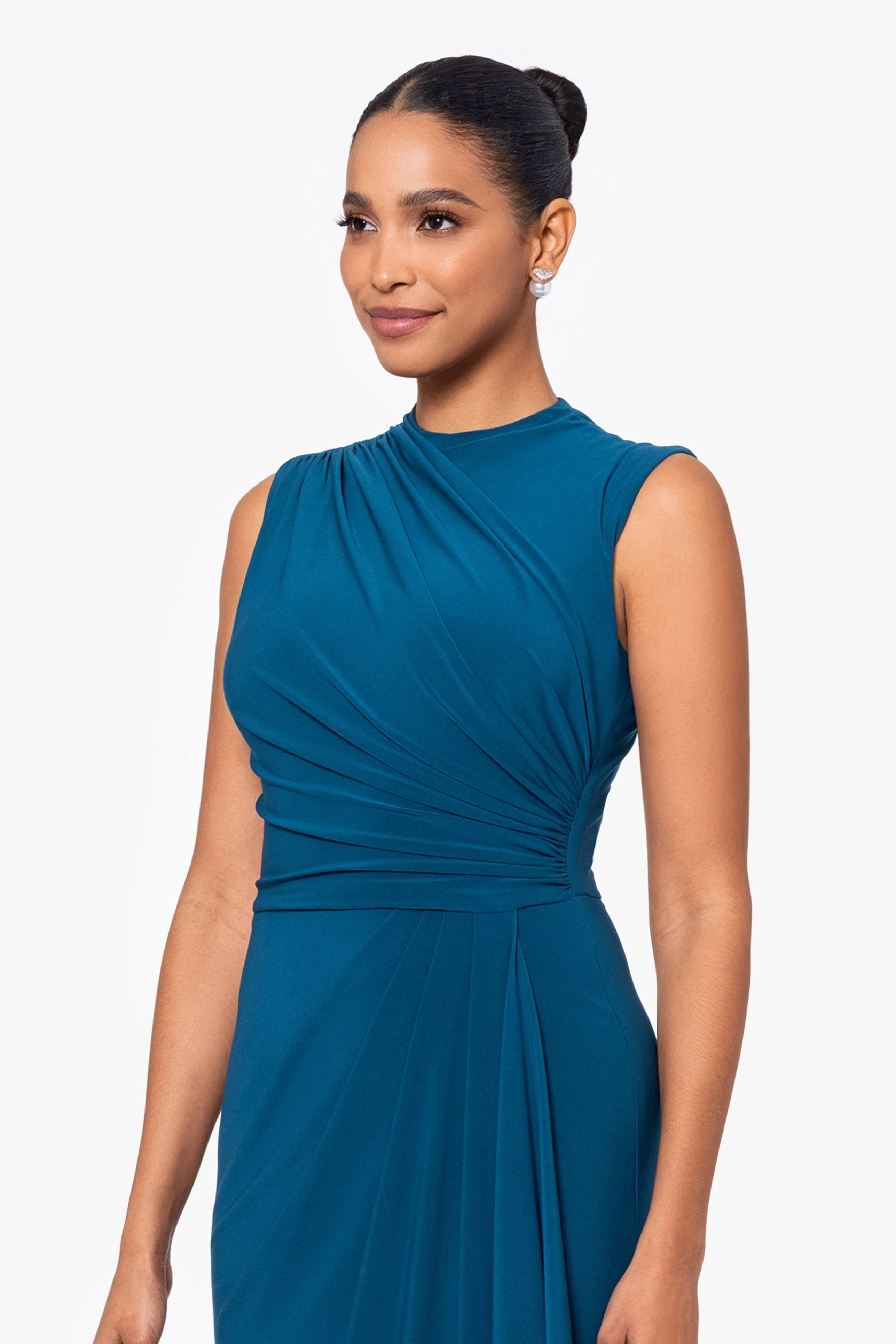 Jersey Knit Ruffle Sleeveless Dress by Patricia Long