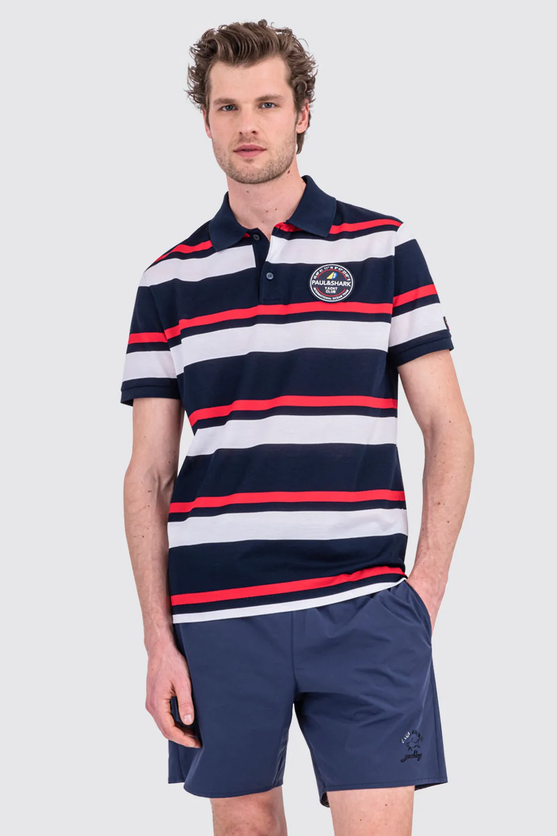 Paul & Shark Polo Navy Multi Stripe