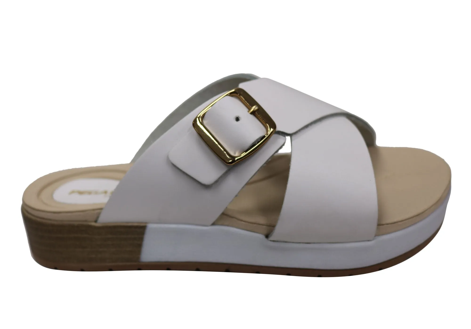 Pegada Gianna Womens Comfort Leather Slides Sandals Made In Brazil