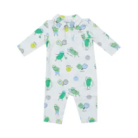 Pickleball Blue Polo Romper