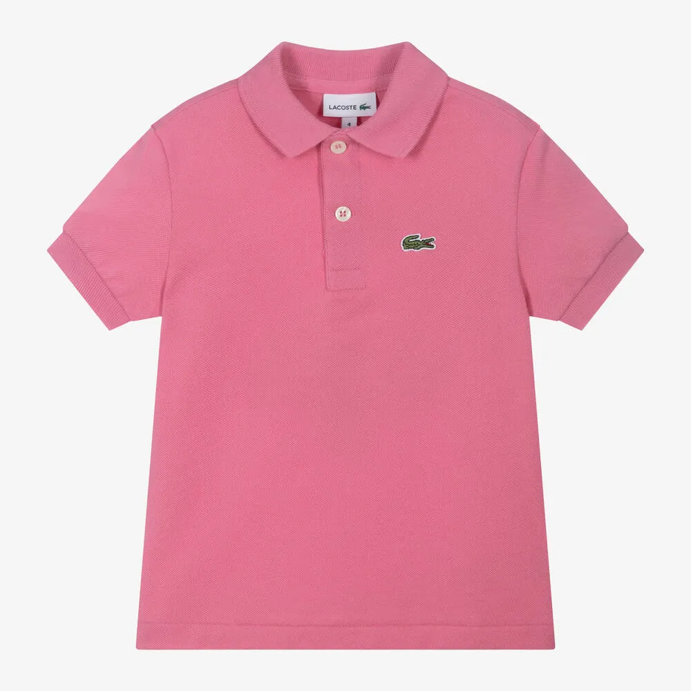 Pink Cotton Crocodile Polo Shirt