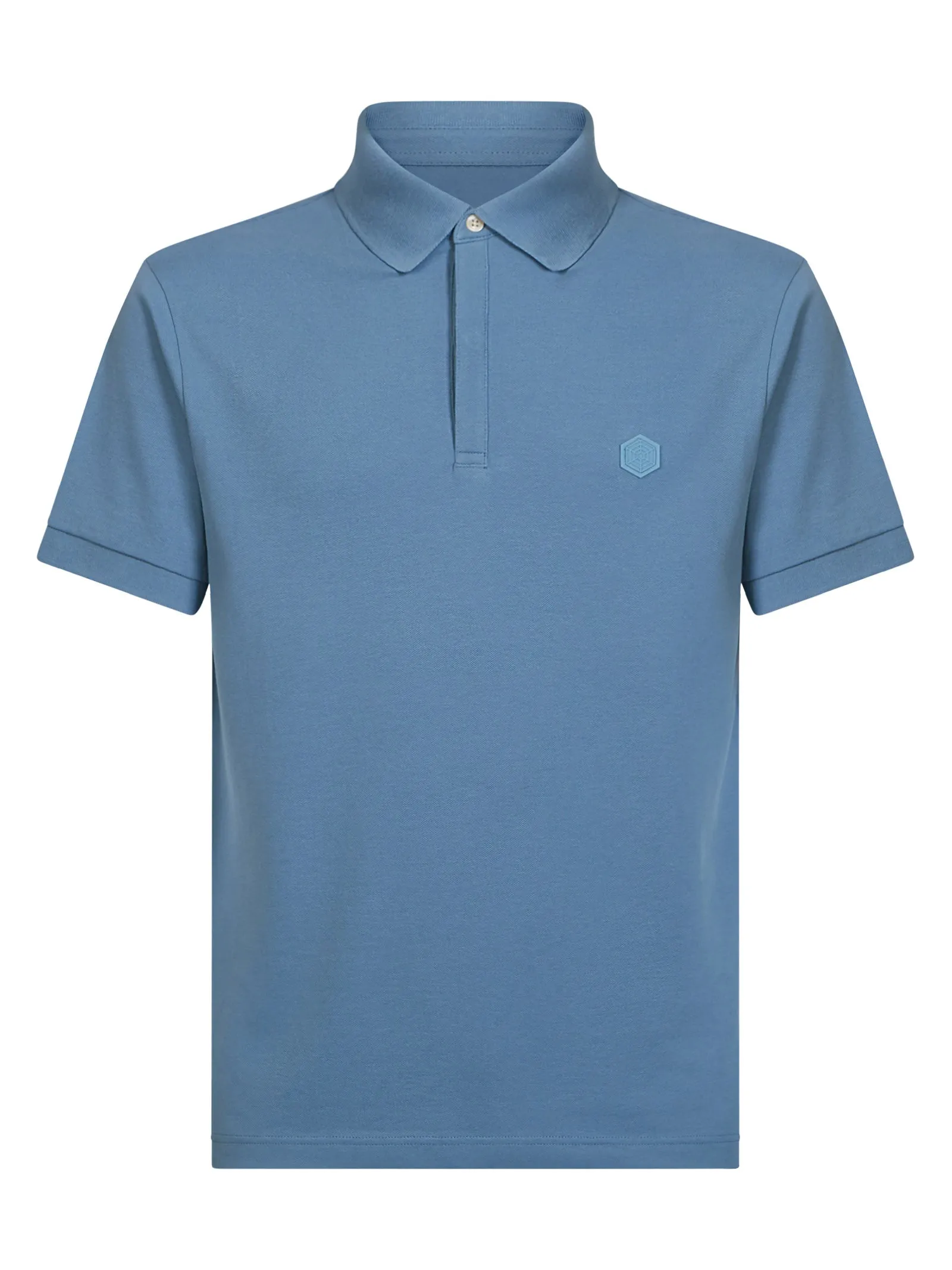 Pique Polo Shirt in Eco-Friendly Stretch Cotton - Coronet Blue