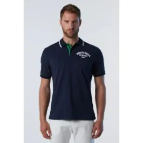 Blue Men's College Style Polo