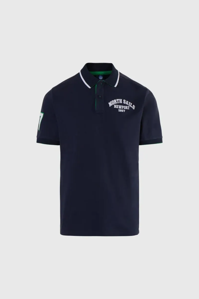 Blue Men's College Style Polo