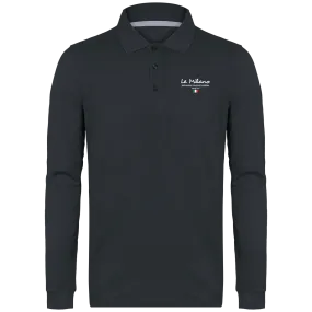 Dark Grey Long Sleeve Men's Polo Shirt 220g Milano - Result