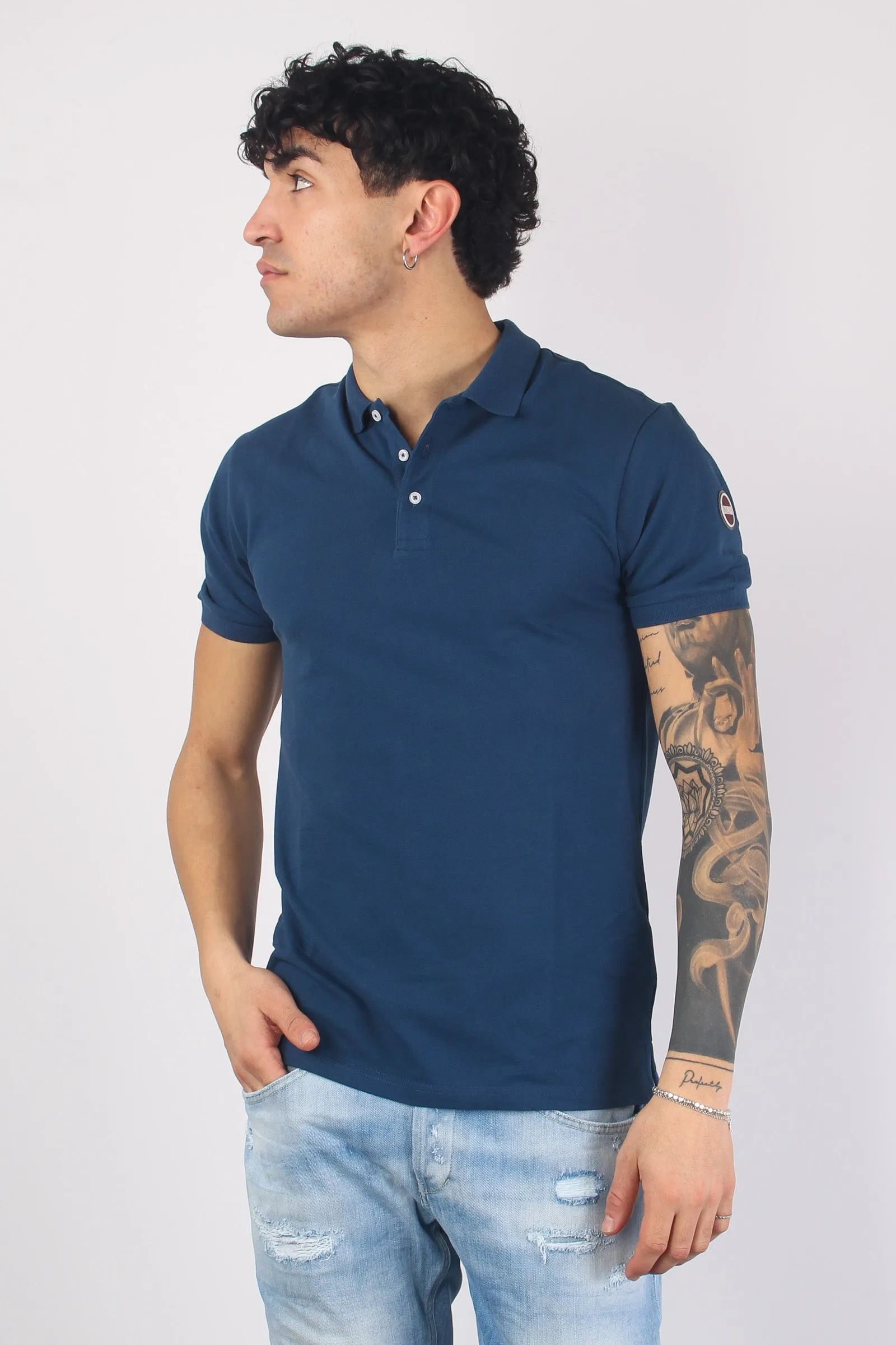 Dark Blu Short Sleeve Basic Polo