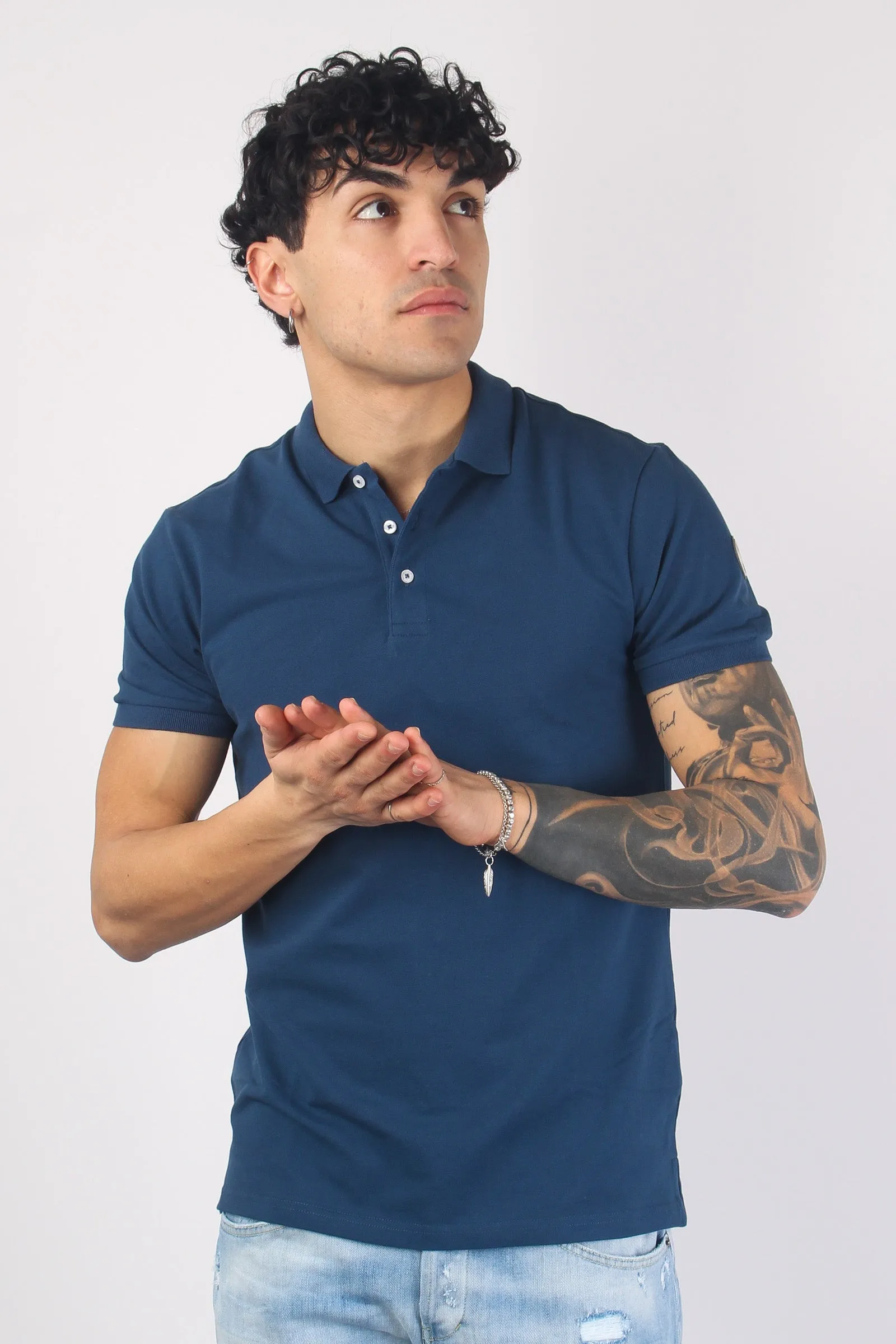 Dark Blu Short Sleeve Basic Polo