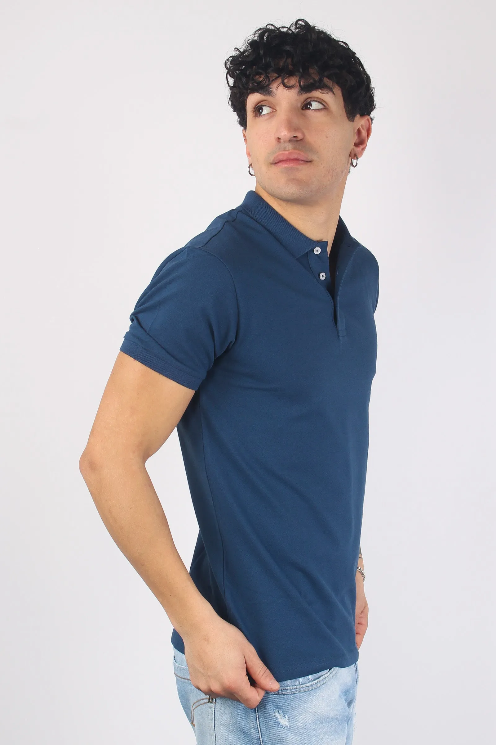 Dark Blu Short Sleeve Basic Polo