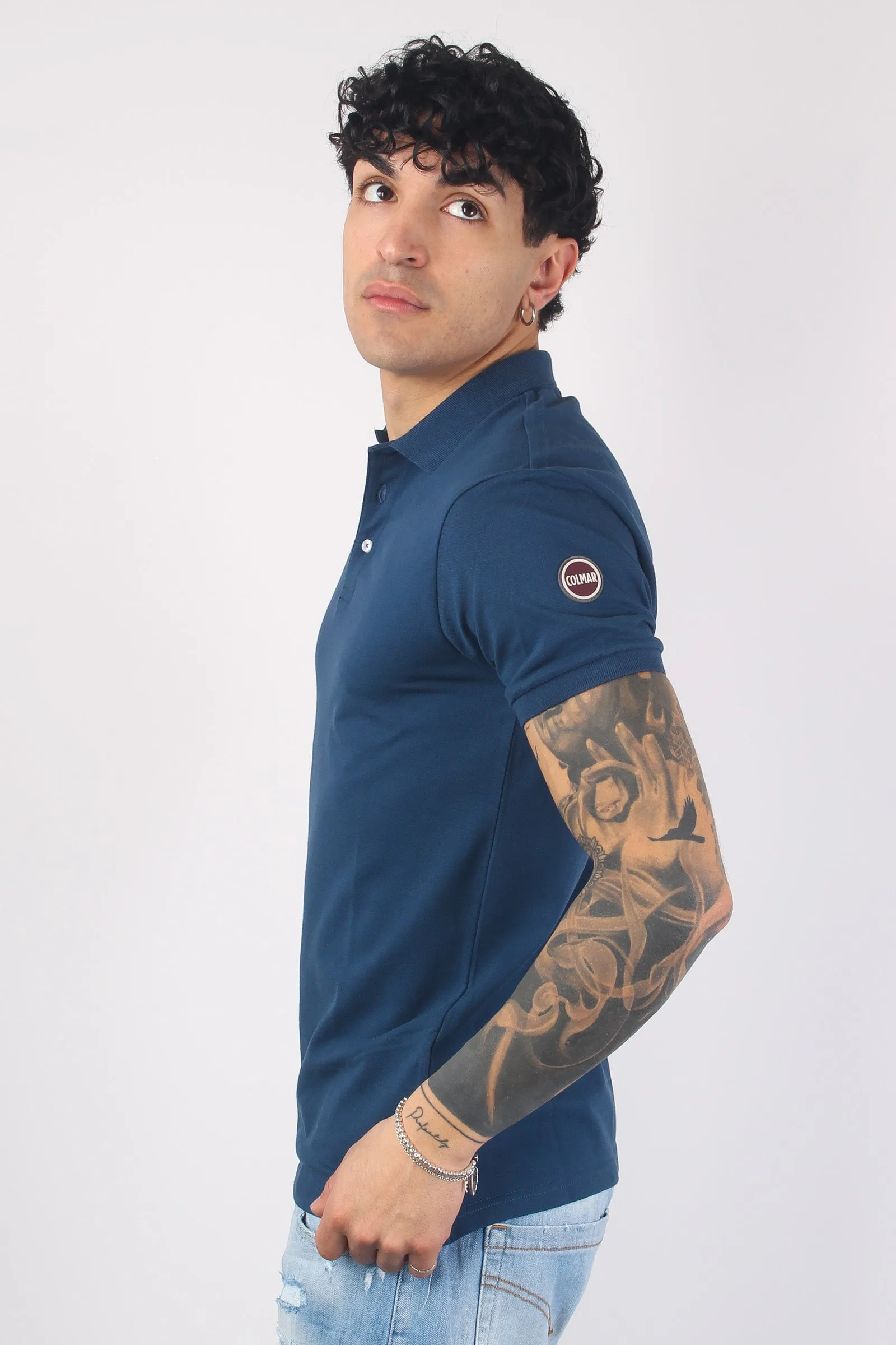 Dark Blu Short Sleeve Basic Polo