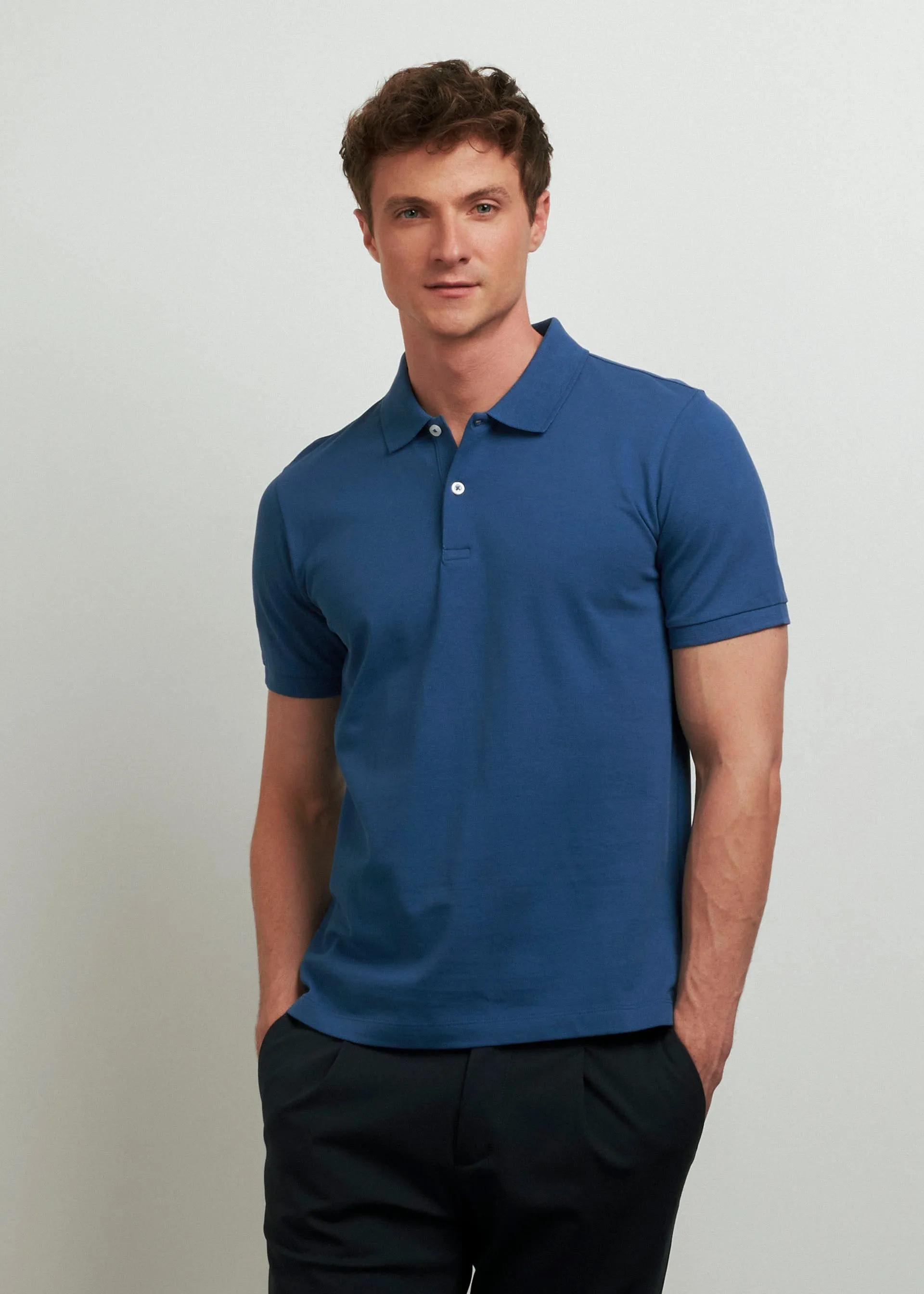 Pure cotton piqué polo