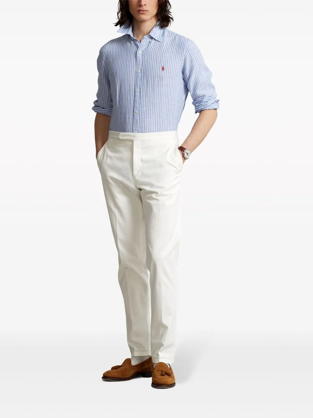 Striped Linen Shirt by Polo Ralph Lauren