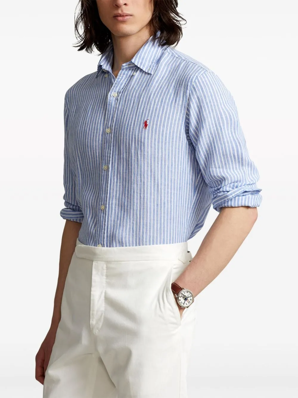 Striped Linen Shirt by Polo Ralph Lauren