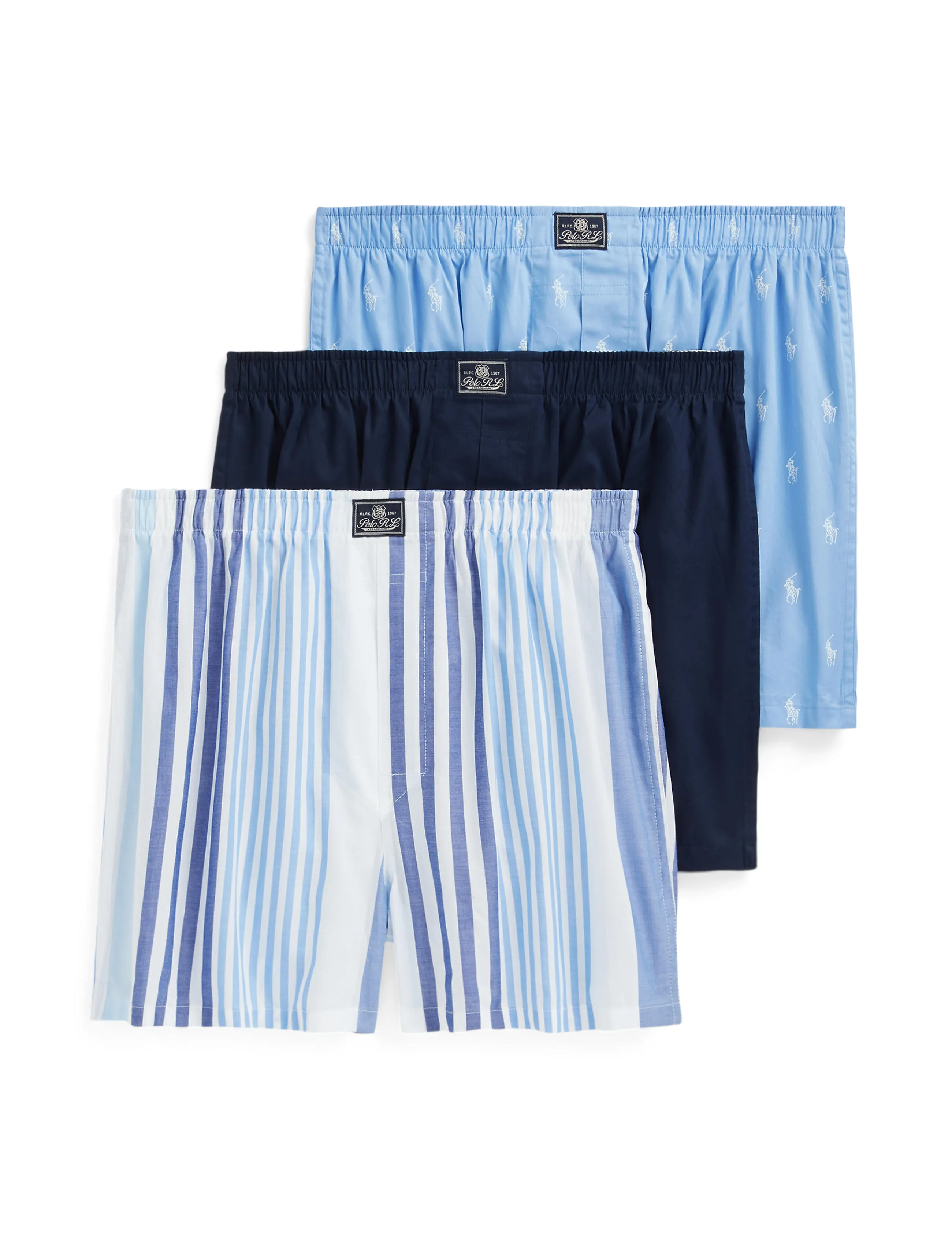 Polo Ralph Lauren Cotton Boxer 3Pk Blue/Navy