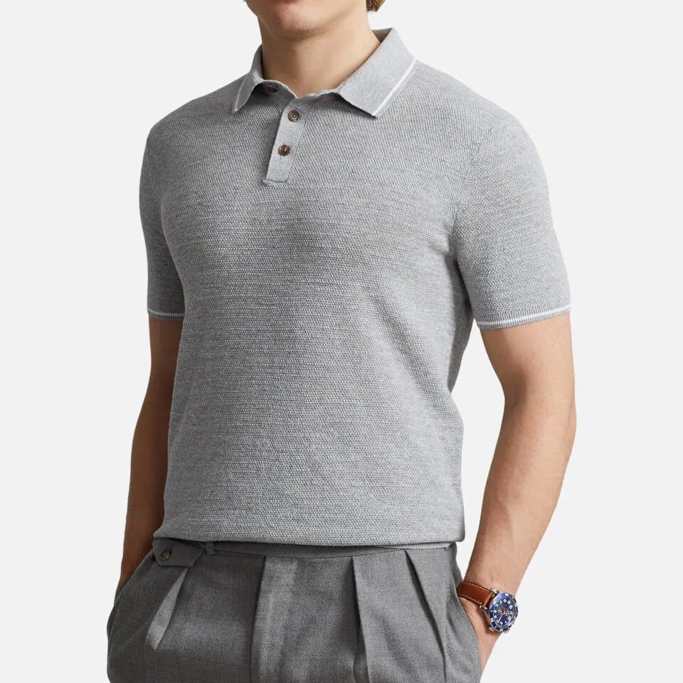 Polo Ralph Lauren Cotton Linen Polo Collar Top - S | Coggles