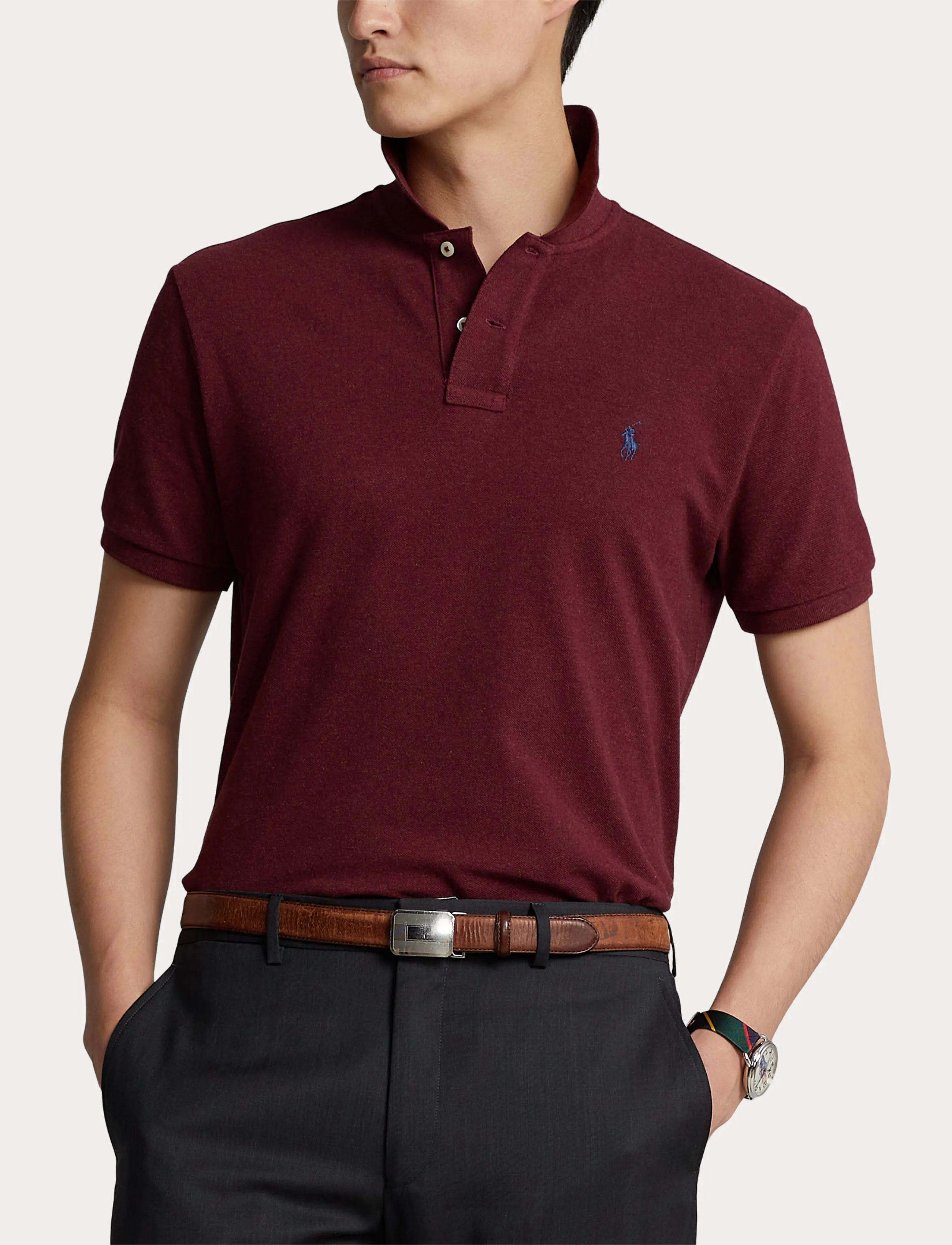 Polo Ralph Lauren Custom Mesh Polo Wine