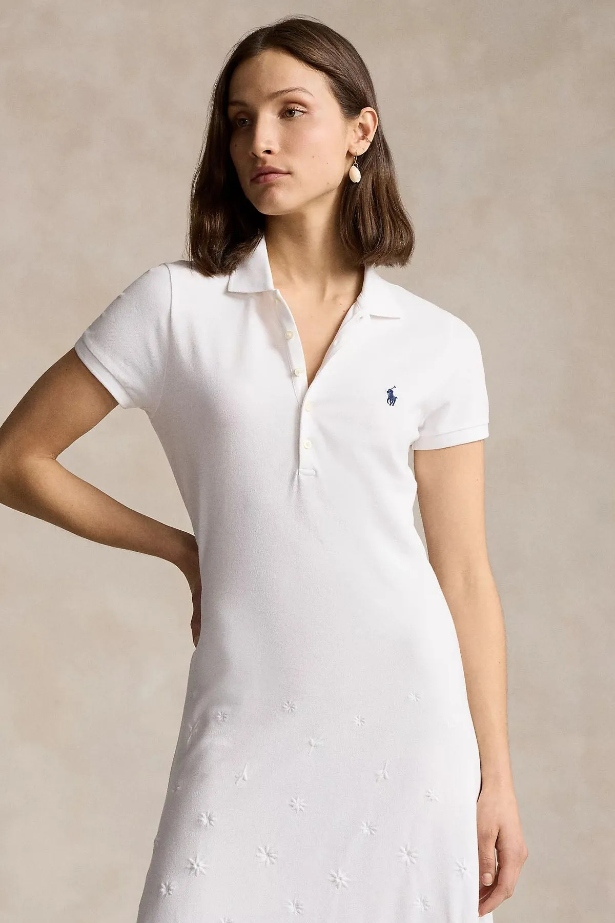 Polo Ralph Lauren Polo Yaka Nak Detayl Midi T-shirt Elbise