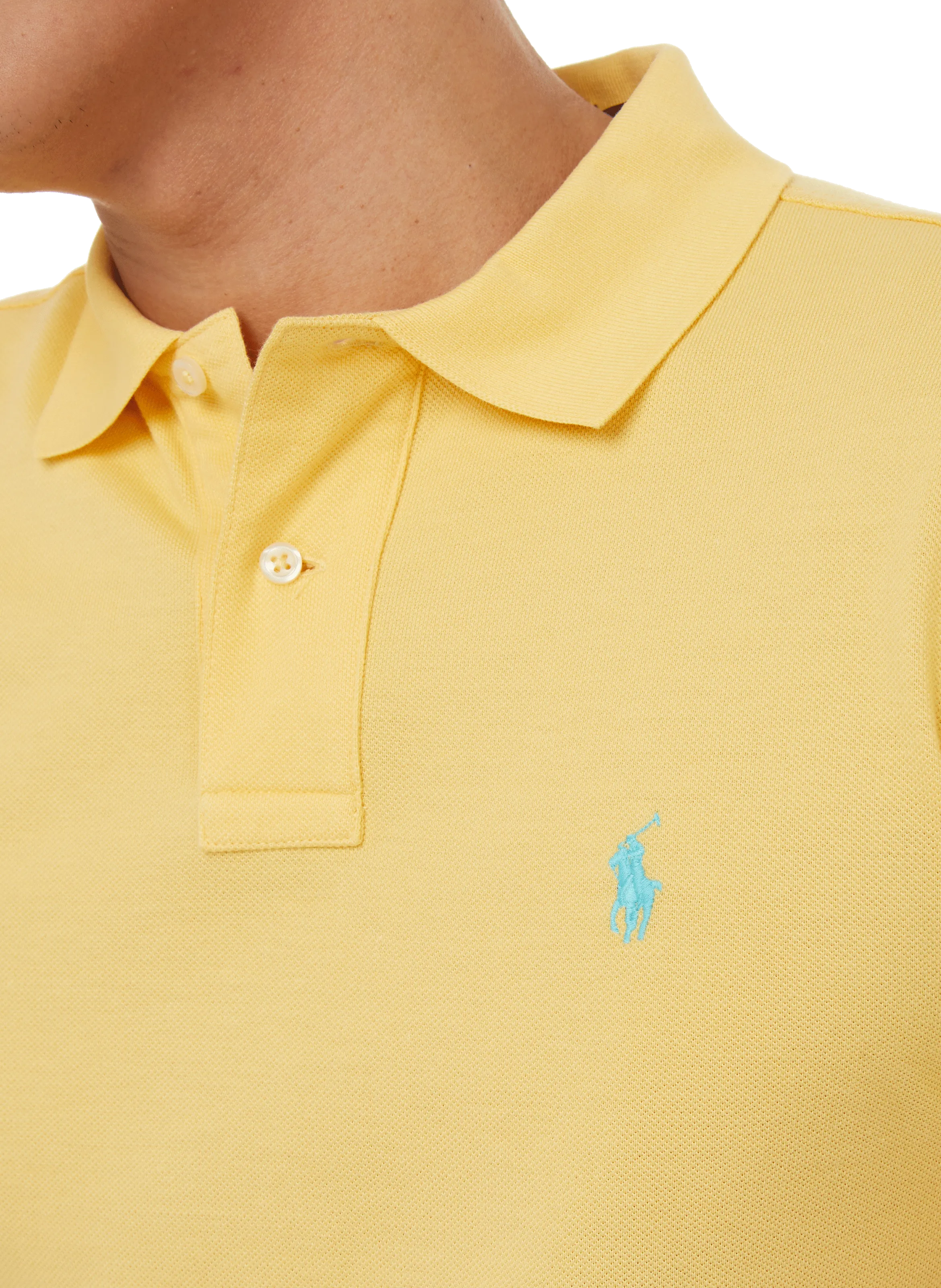 Polo ralph lauren  Slim-fit cotton piqué knit polo shirt - Yellow