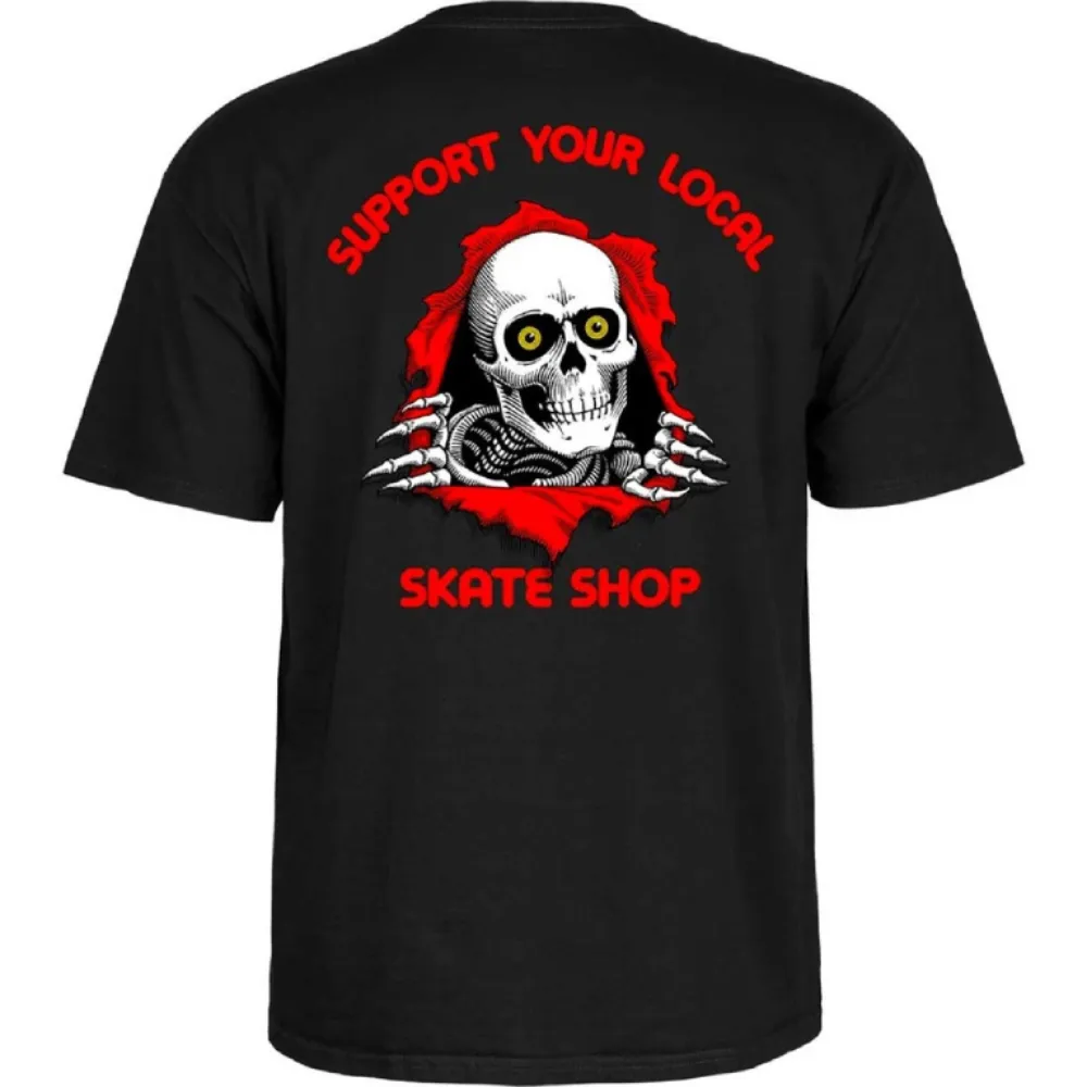 Powell Peralta Skate Shop T-Shirt Black Support Local - Buy Now!