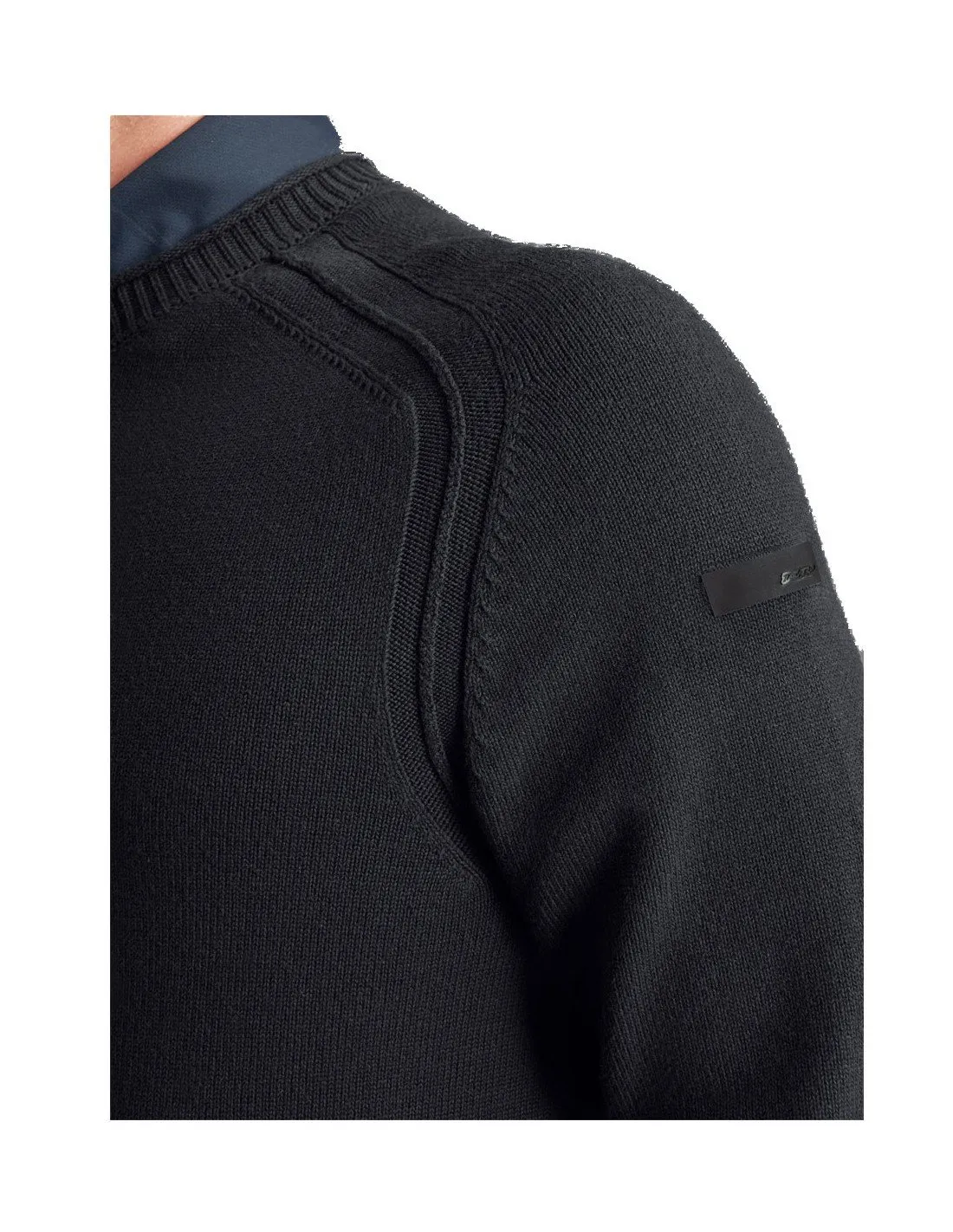 Blue Cotton Plain Round Knit Pullover for Men by RRD