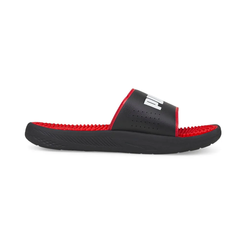 PUMA SOFTRIDE SLIDES - BLACK/RED