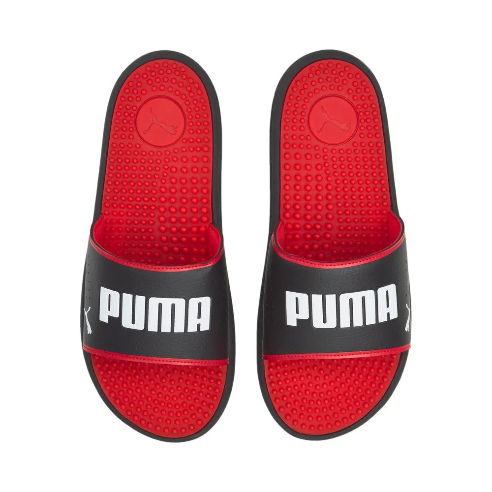 PUMA SOFTRIDE SLIDES - BLACK/RED