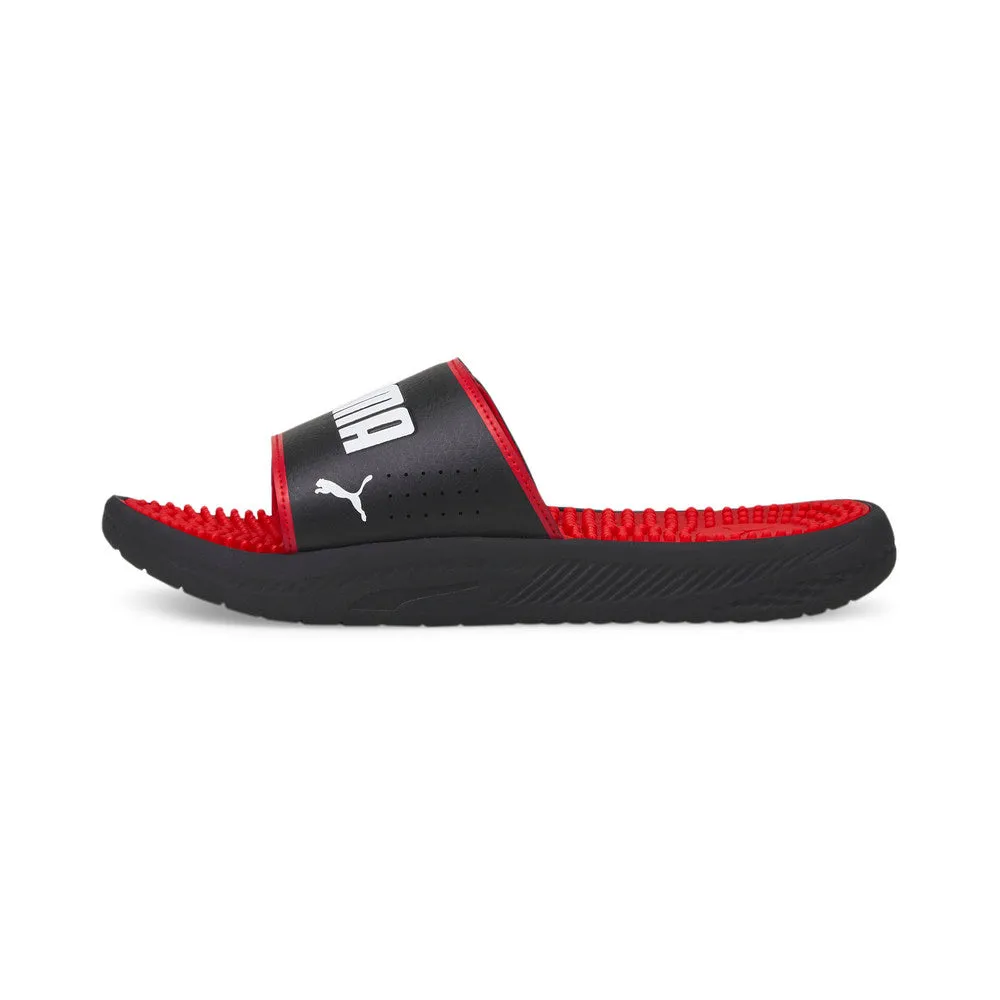 PUMA SOFTRIDE SLIDES - BLACK/RED