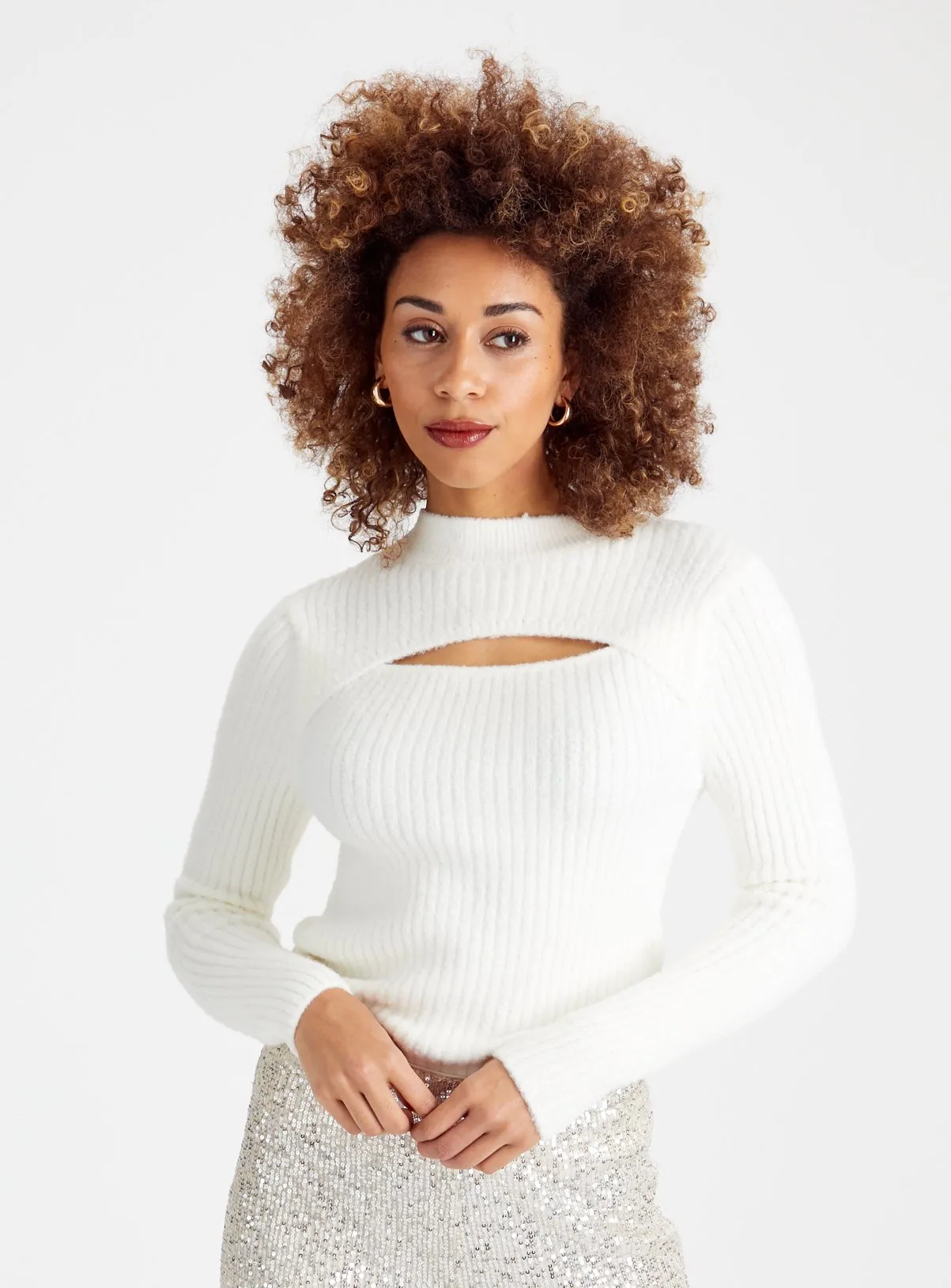 Purchase Cream Ribbed Cut Out Jumper 24 | Jumpers | Tu - TU Clothing